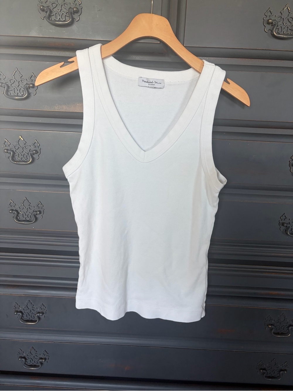 Michale Stars White Maya V-Neck Tank Top